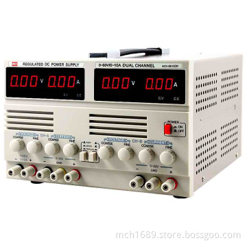 600W 60V 10A & 300W 60V 5A Variable Dual Channel Switching DC Power Supply with CE & RoHS (MCH-K6010DII & MCH-K605DII)